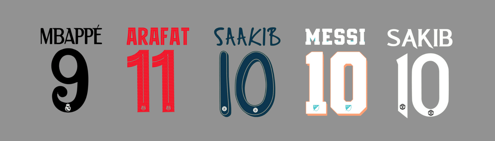 Own Name and Jersey Number on the Back using Official Font & Rubber Print Technology in Bangladesh